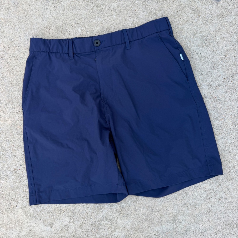 Onia Hybrid Shorts Mens 32 Navy Blue Stretch Tech Casual Lightweight Summer - Picture 1 of 9